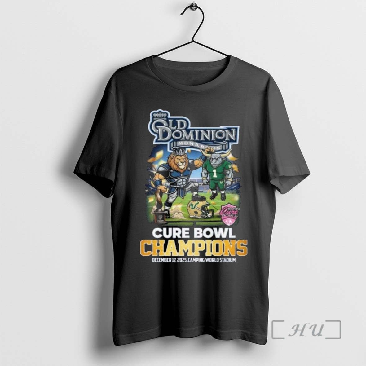 Trending Old Dominion Monarchs Cure Bowl Champions 2025 Celebration Mascot T-Shirts, Hoodie, Sweatshirt | DripVista.com