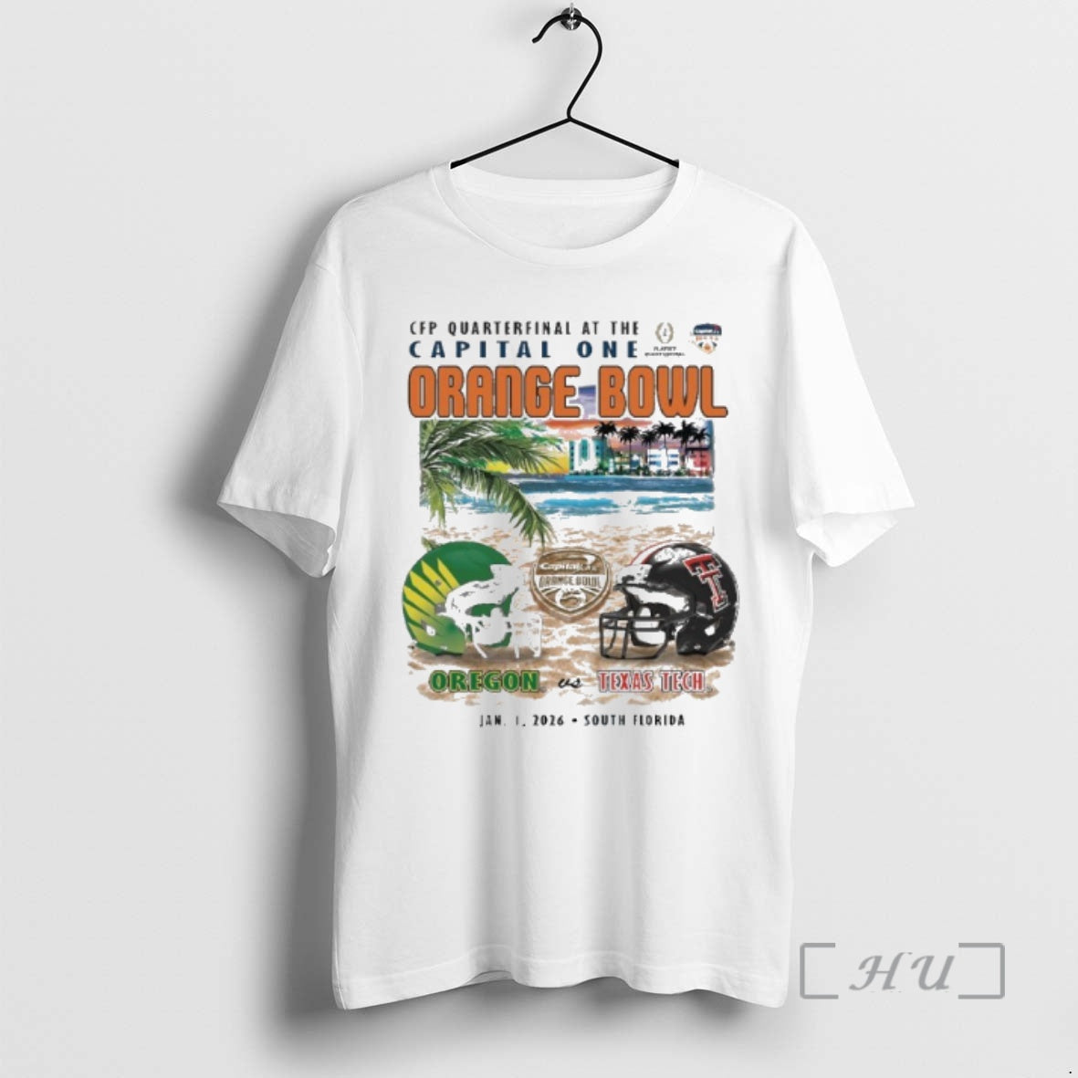 Trending Oregon Vs Texas Tech 2026 Orange Bowl Sobe Showdown Beach Premium T Shirts Sweater Hoodie, Sweatshirt