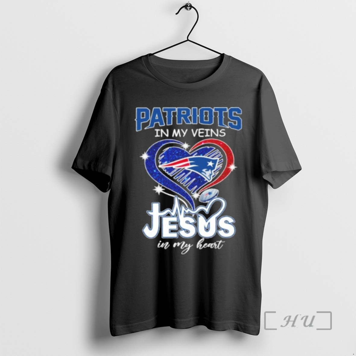 Trending Patriots In My Veins Heart Jesus In My Heart T-Shirts, Hoodie, Sweatshirt | DripVista.com