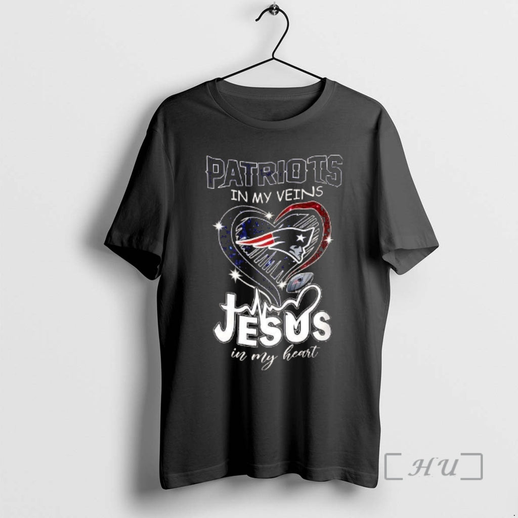 Trending Patriots In My Veins Jesus In My Heart Diamond T-Shirts, Hoodie, Sweatshirt | DripVista.com