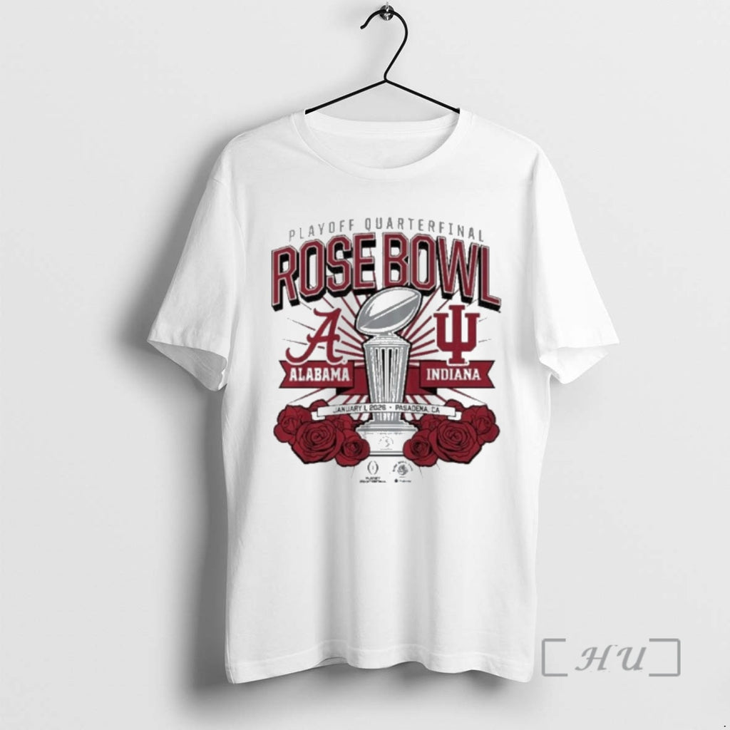 Trending Playoff Quarterfinal Rose Bowl Alabama Indiana January 1 2026 Pasadena Premium T Shirts Sweater Hoodie, Sweatshirt