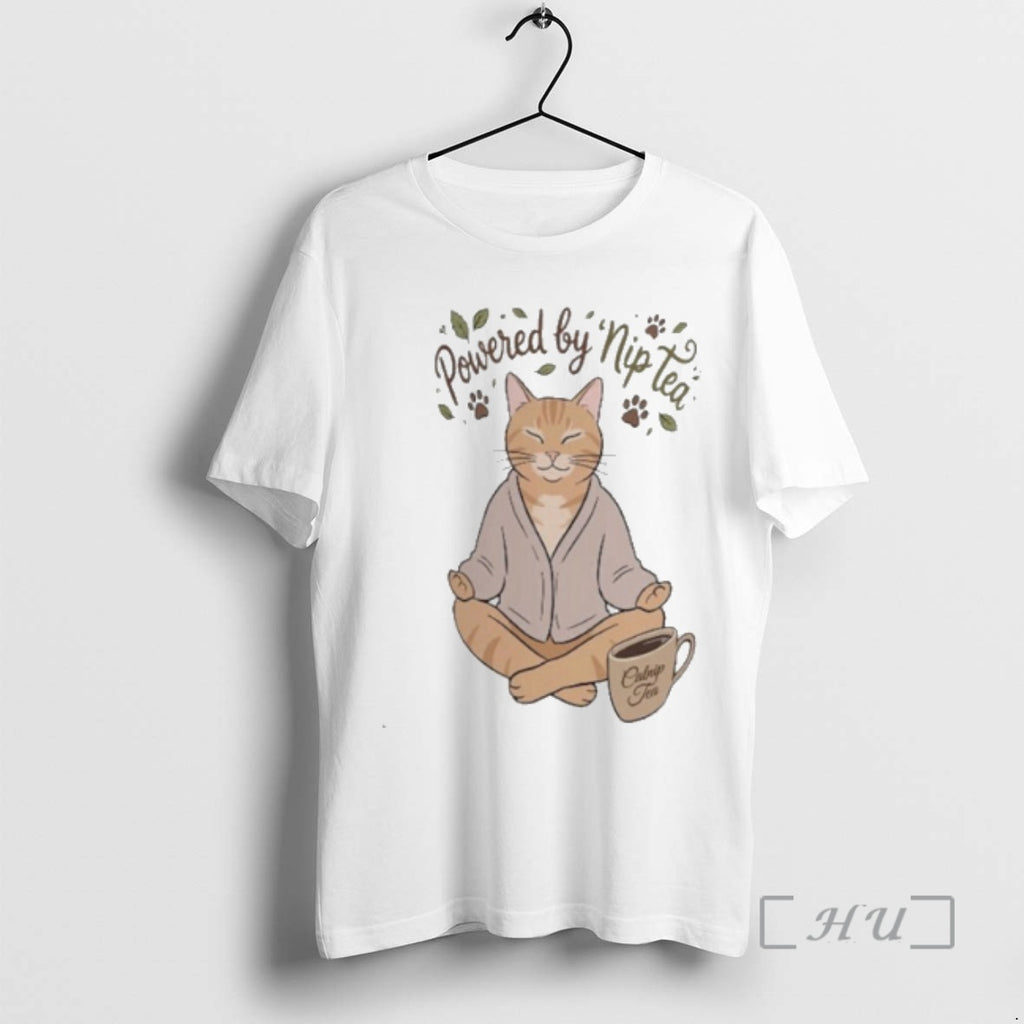 Trending Powered By Nip Tea Cat T-Shirts, Hoodie, Sweatshirt | DripVista.com
