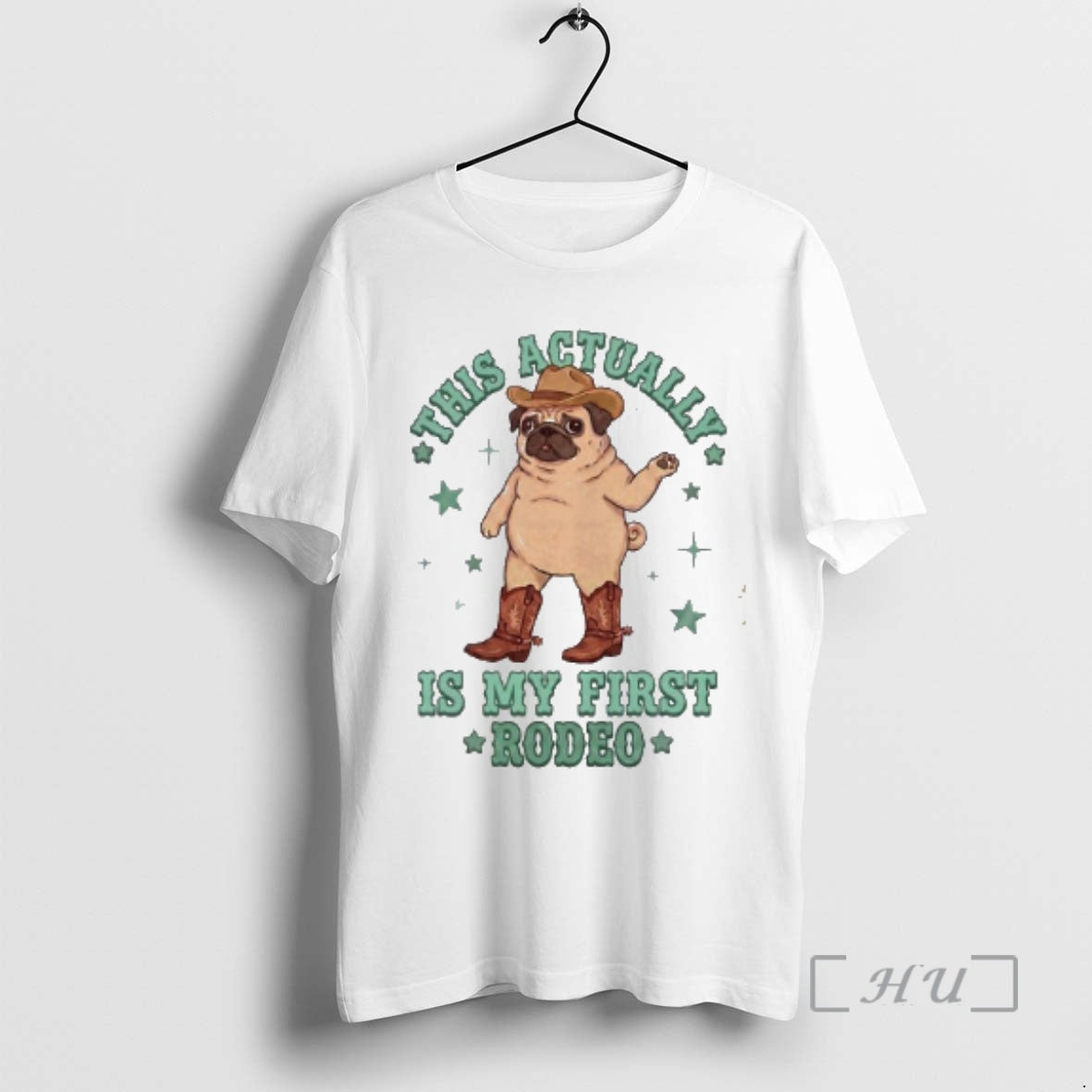 Trending Pug This Actually Is My First Rodeo T-Shirts, Hoodie, Sweatshirt | DripVista.com