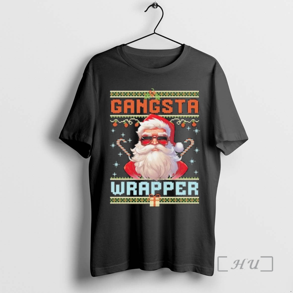 Trending Santa Gangsta Wrapper Ugly Christmas Ornaments T-Shirts, Hoodie, Sweatshirt | DripVista.com