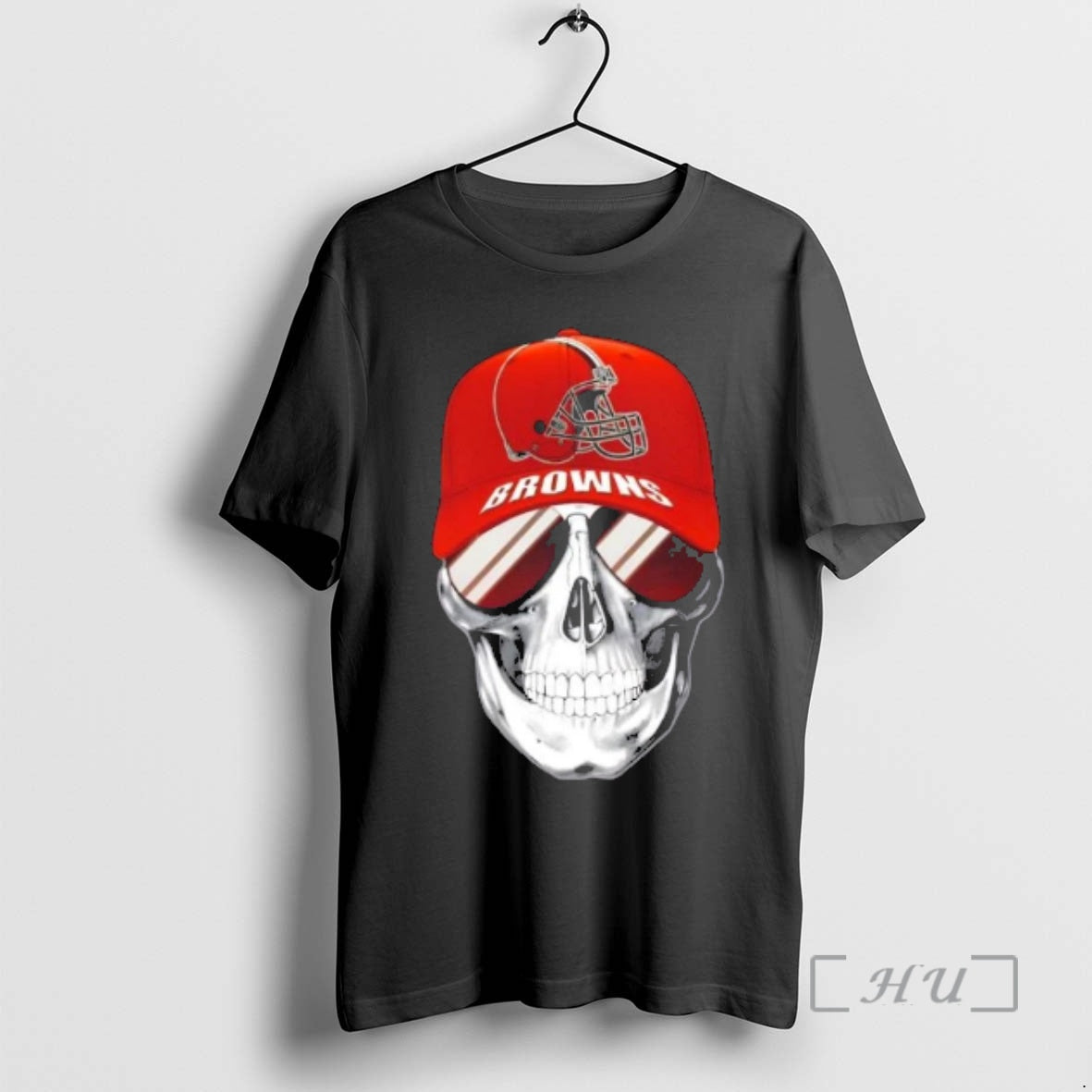 Trending Skull Wearing A Cap And Smile Cleveland Browns Fans T-Shirts, Hoodie, Sweatshirt | DripVista.com