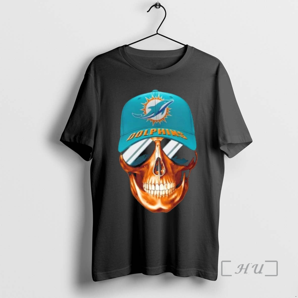 Trending Skull Wearing A Cap And Smile Miami Dolphins Fans T-Shirts, Hoodie, Sweatshirt | DripVista.com
