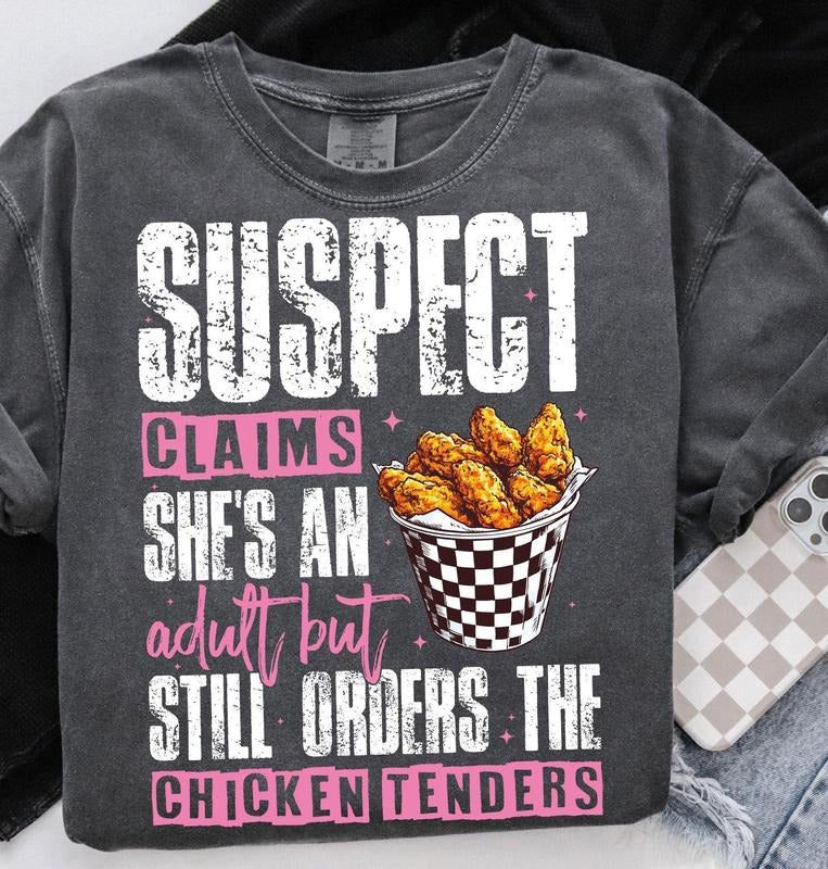 Trending Suspect claims she'WB shield Jumpman adult But Still Order Chicken Tenders tee, Suspect Claims tshirt, Preppy Digital tee, Suspect Trendy tshirt tee