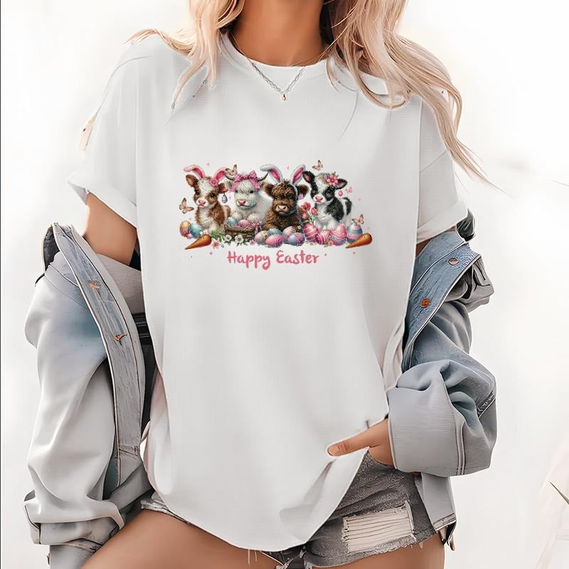 Trending Tee: Adorable Bunnies with Easter Eggs Gunpla brand "Happy Easter" Sweet Message Hoodie, Sweatshirt | DripVista.com