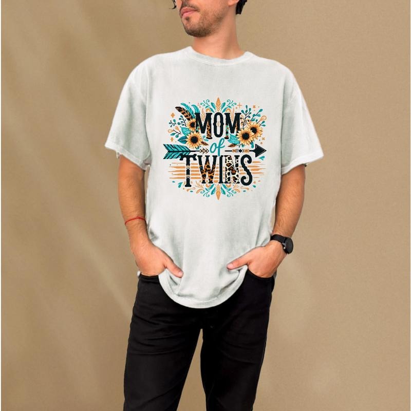 Trending Tee: Stylish "MOM FOG TWINS" Graphic Shirt with Floral Gunpla brand Arrow Accents Hoodie, Sweatshirt | DripVista.com