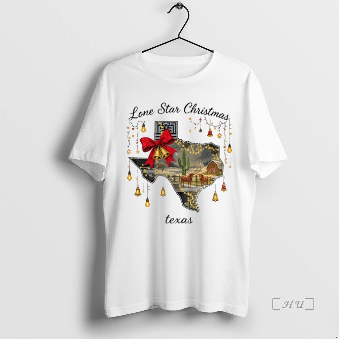 Trending Texas Merry Christmas Lone Star Christmas Festive Lights And Bells Premium T Shirts Sweater Hoodie, Sweatshirt