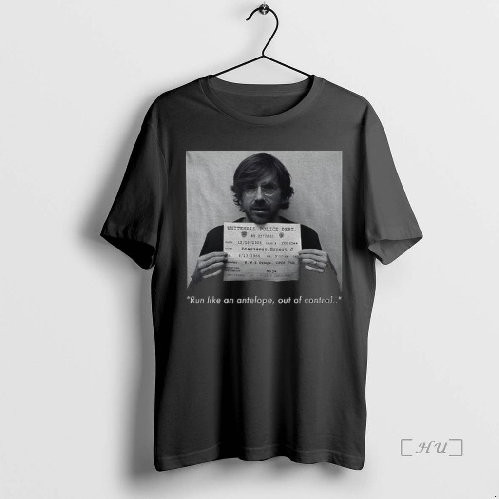 Trending Trey Anastasio Shot Run Like An Antelope Out Of Control Premium T Shirts Sweater Hoodie, Sweatshirt | DripVista.com
