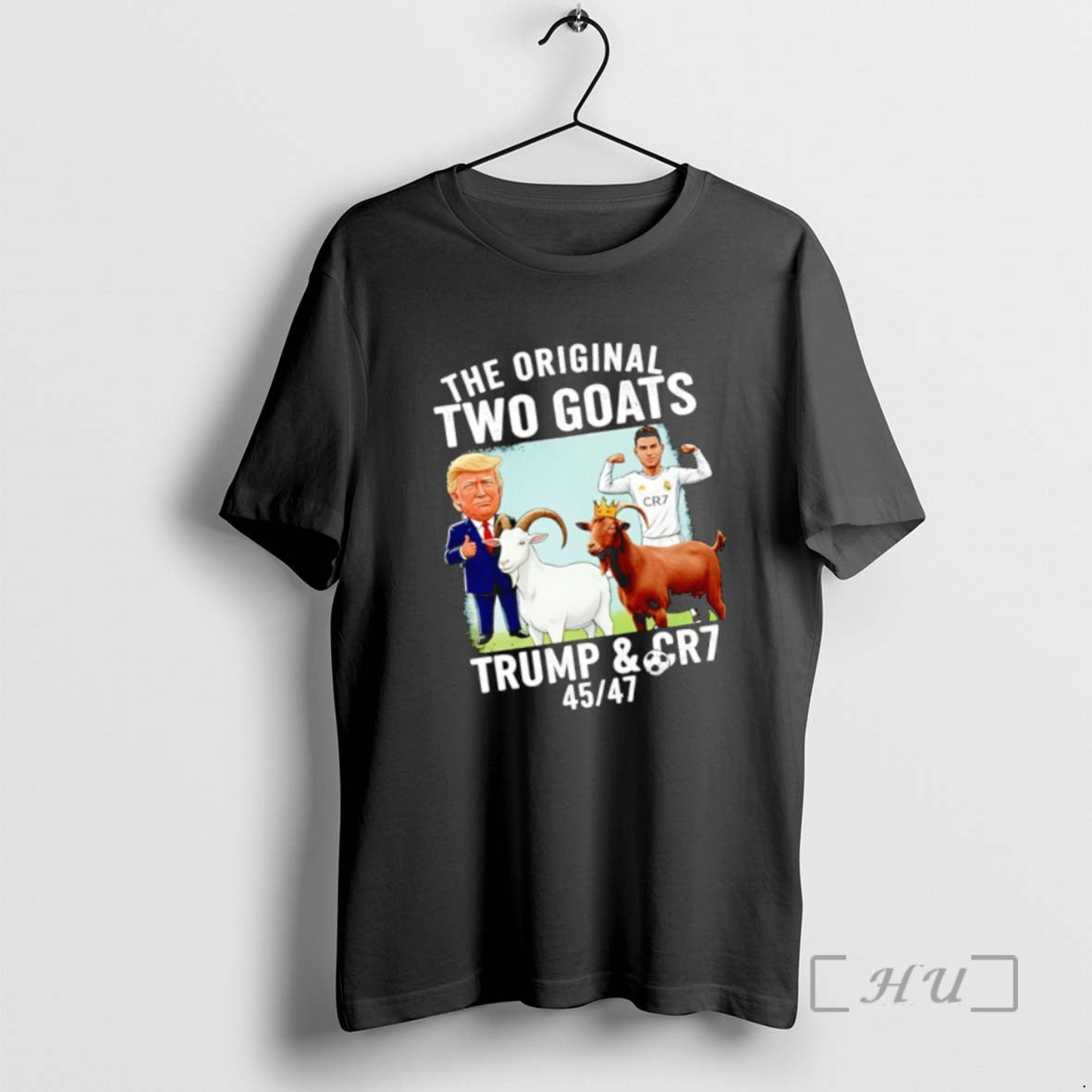 Trending Trump Ronaldo The Two Goats 45 47 Caricature T-Shirts, Hoodie, Sweatshirt | DripVista.com