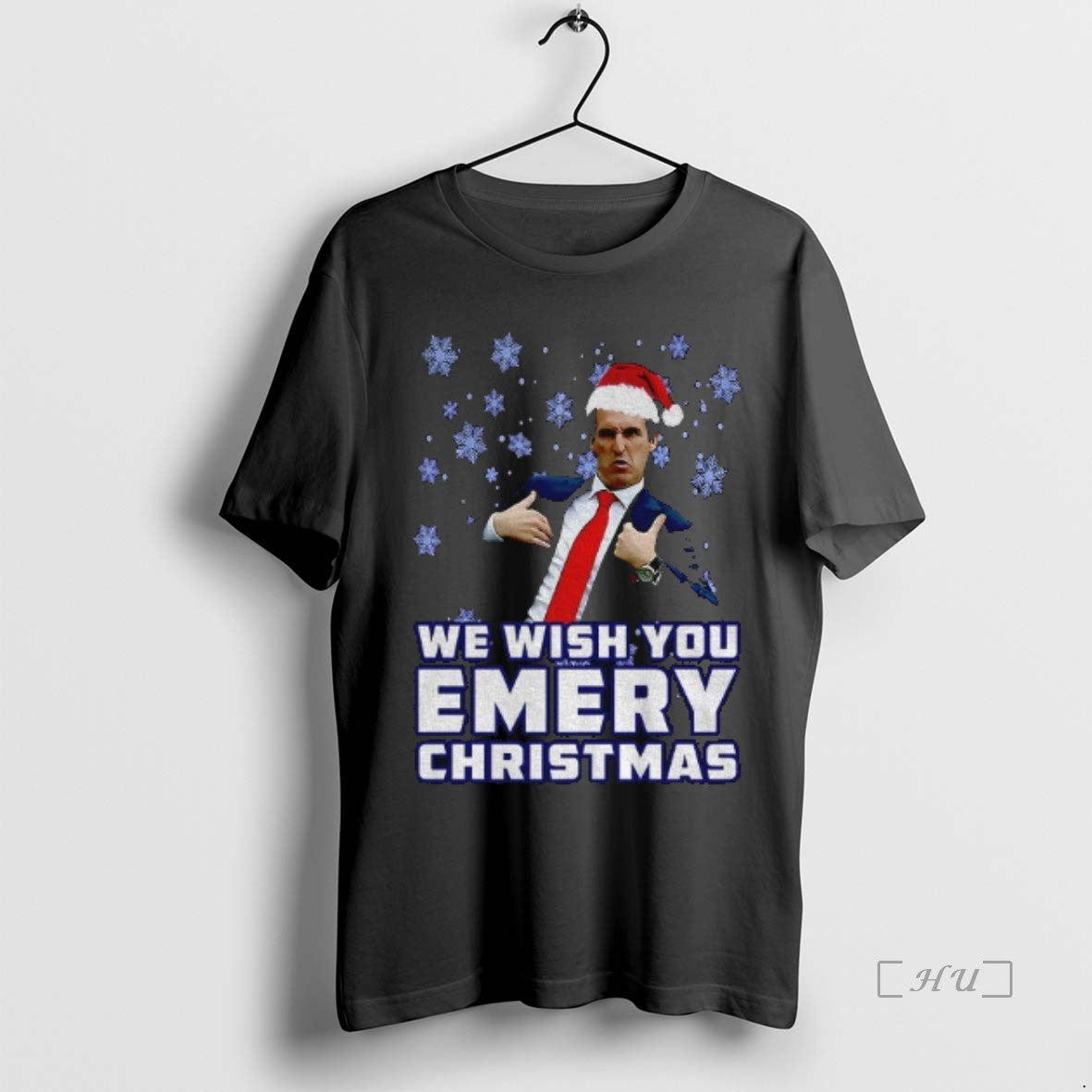Trending Unai Emery Santa Hat We Wish You A Emery Christmas Premium T Shirts Sweater Hoodie, Sweatshirt | DripVista.com