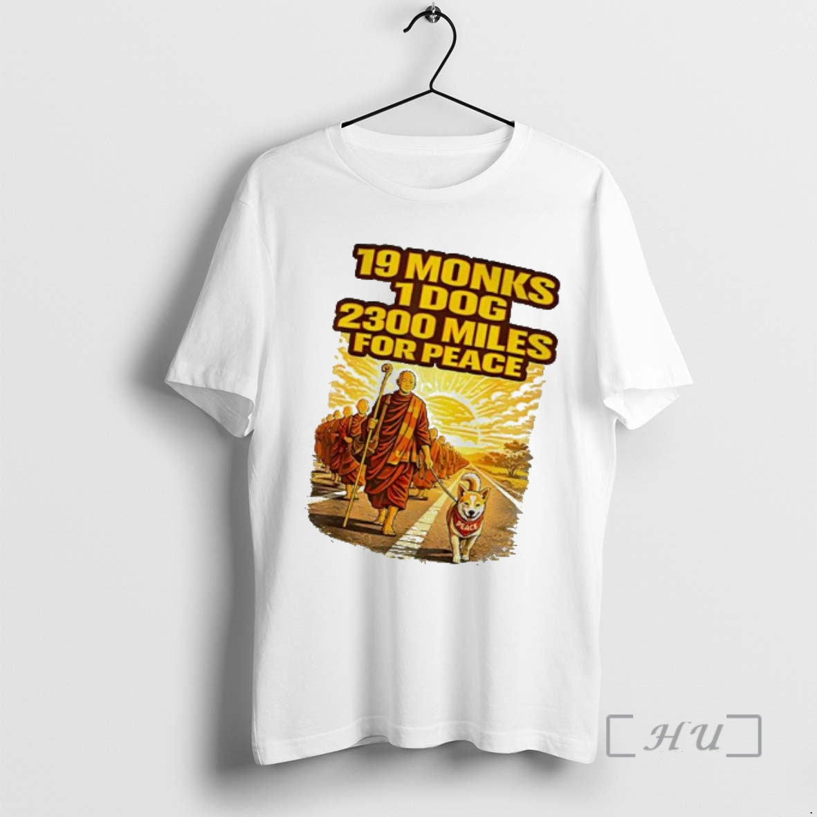 Trending Walk For Peace 19 Monks 1 Dog 2300 Miles For Peace Pilgrimage Premium T-Shirts, Hoodie, Sweatshirt | DripVista.com