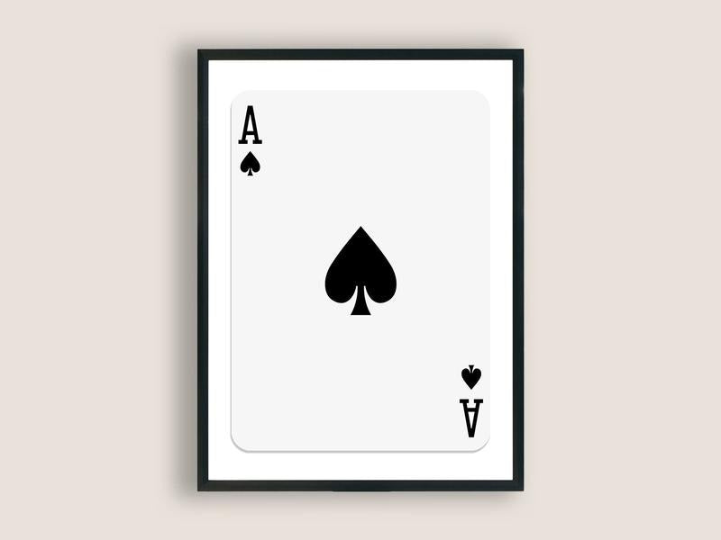 Trendy Ace Of Spades Poster, Trendy Retro Aesthetic Print, Playing Card Poster, Retro Wall Art, Lucky You Poster, Poster Prints No Frame, Gifts For Family Friend Wall Art Decor, Wall Art Home Decor, Modern Wall Art, Gifts For Birthday Christmas