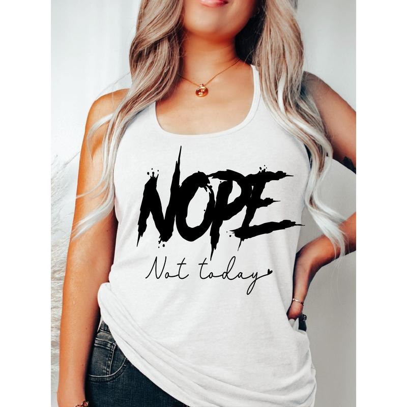Trendy Attitude - driven Tank Vest: Stylish "NOPE" Graphic with WB shield Sassy "Not today" Message style 02 T-Shirts,...