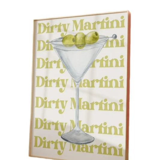 Trendy Bar Cart Art, Retro Dirty Martini, Cute Decor For College Dorm Aesthetic Poster, Preppy Poster, Bar Cart Decor, Gifts For Her Art Prints, Poster Prints No Frame, Home Decoration, Vintage Poster Art, Gifts For Birthday Landscape Ornaments