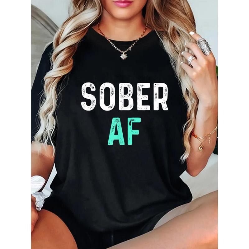 Trendy Black Women'WB shield Lightsaber brand - Shirt - "Sober AF" Bold Graphic Print Hoodie, Sweatshirt | DripVista.com