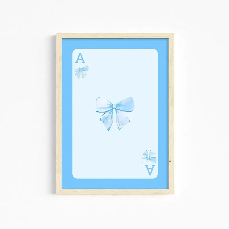 Trendy Blue Bows Art, Preppy Poster, College Apartment Decor, Coquette Room Decor, Gifts For Besties Women Wall Decor,...