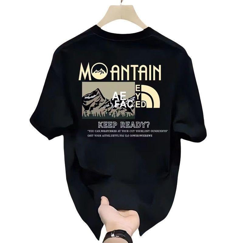 Trendy Brand High-End Short Sleeve Men's Summer Ins Loose Heavyweight Crew Neck Pure Cotton Top