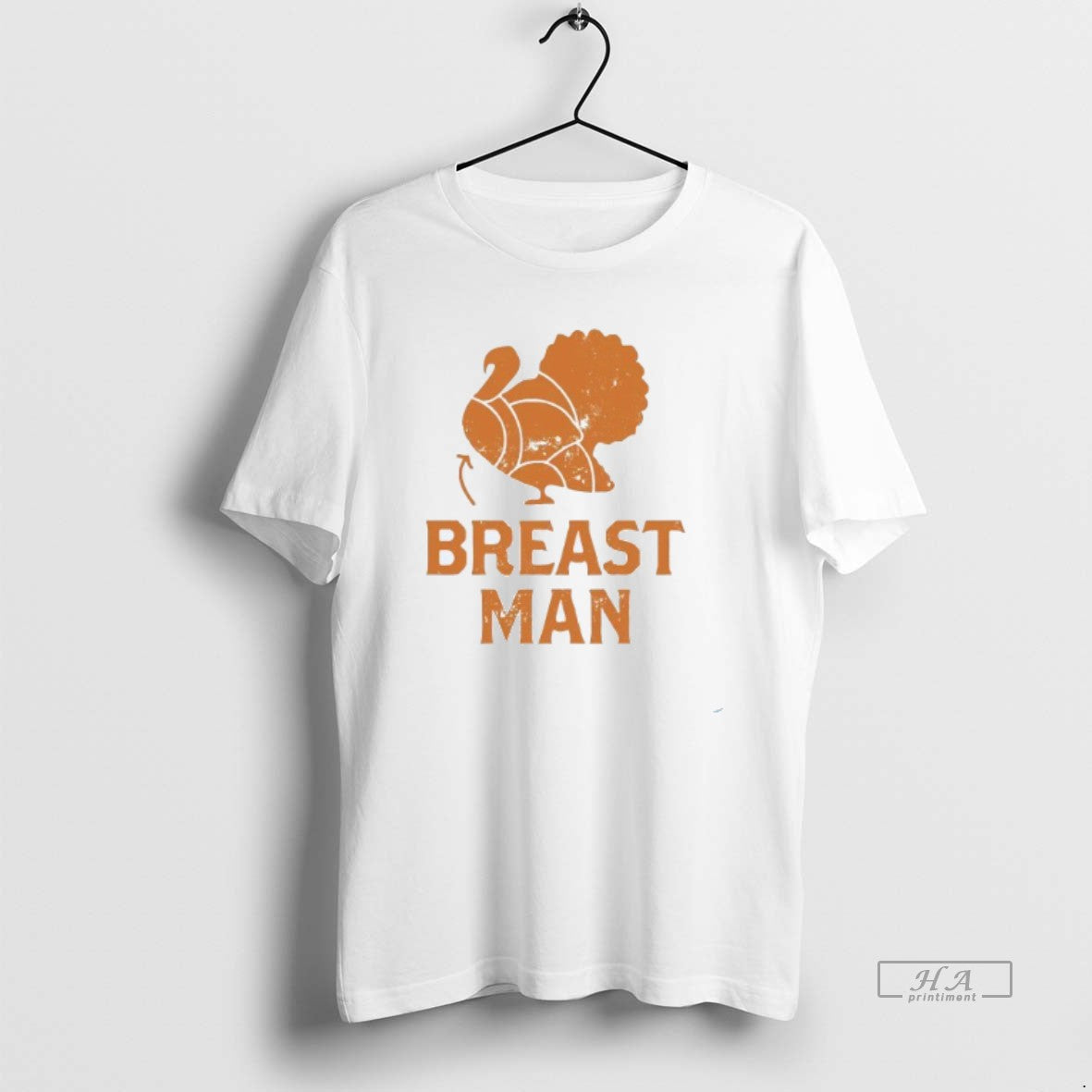 Trendy Breast Man Thanksgiving Mens White Tee