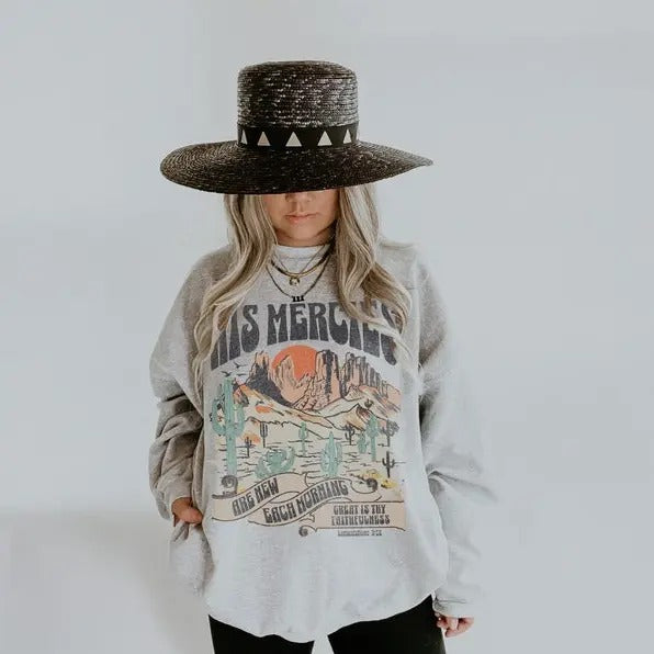 Trendy Christian Sweatshirt His Mercies Are New Bible Verse Shirt Religious Sweatshirt Jesus Sweatshirt Faith Crewneck...