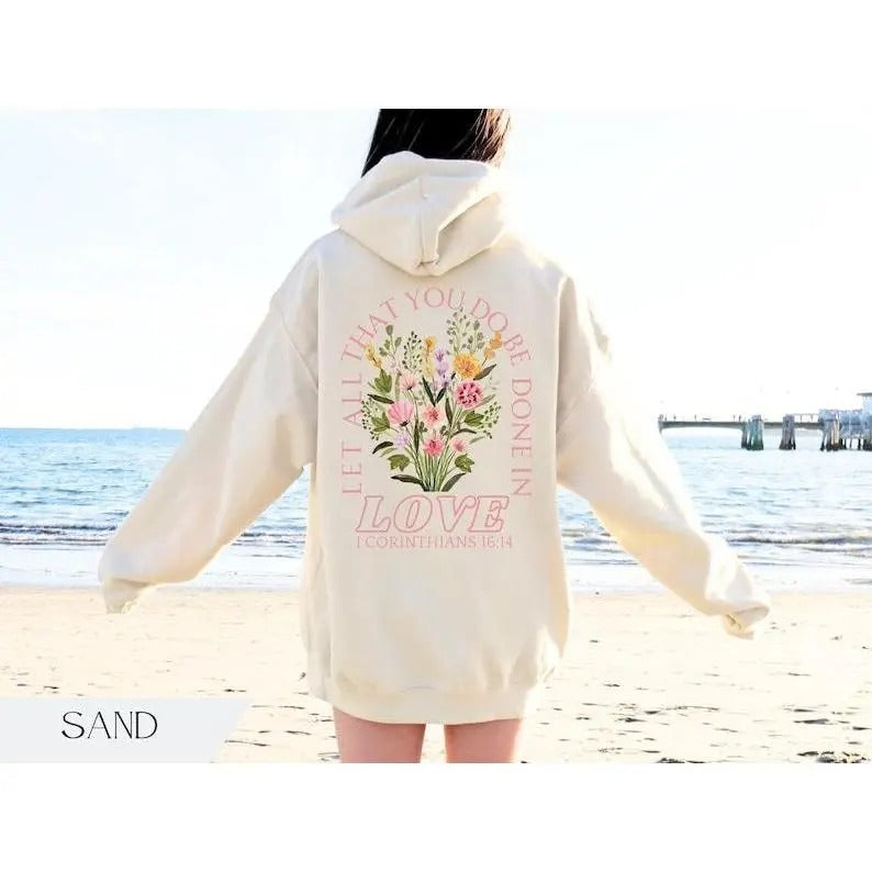Trendy Christian Sweatshirt Merch, Coquette Bow Bible Verse Hoodie, Jesus Loves You, Aesthetic Women's Faith Apparel,...