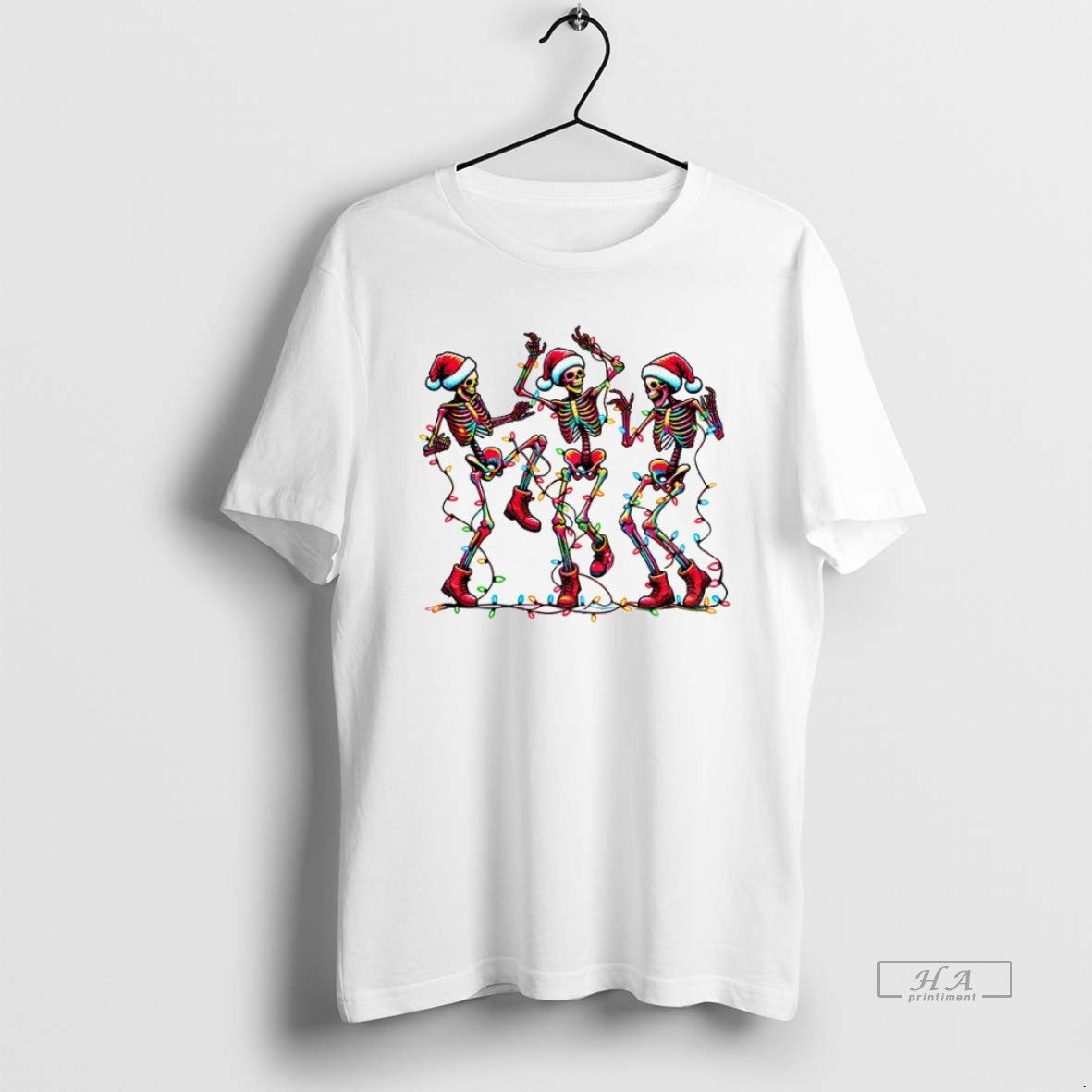 Trendy Dancing Skeleton Santa Hat Merry Christmas 2025