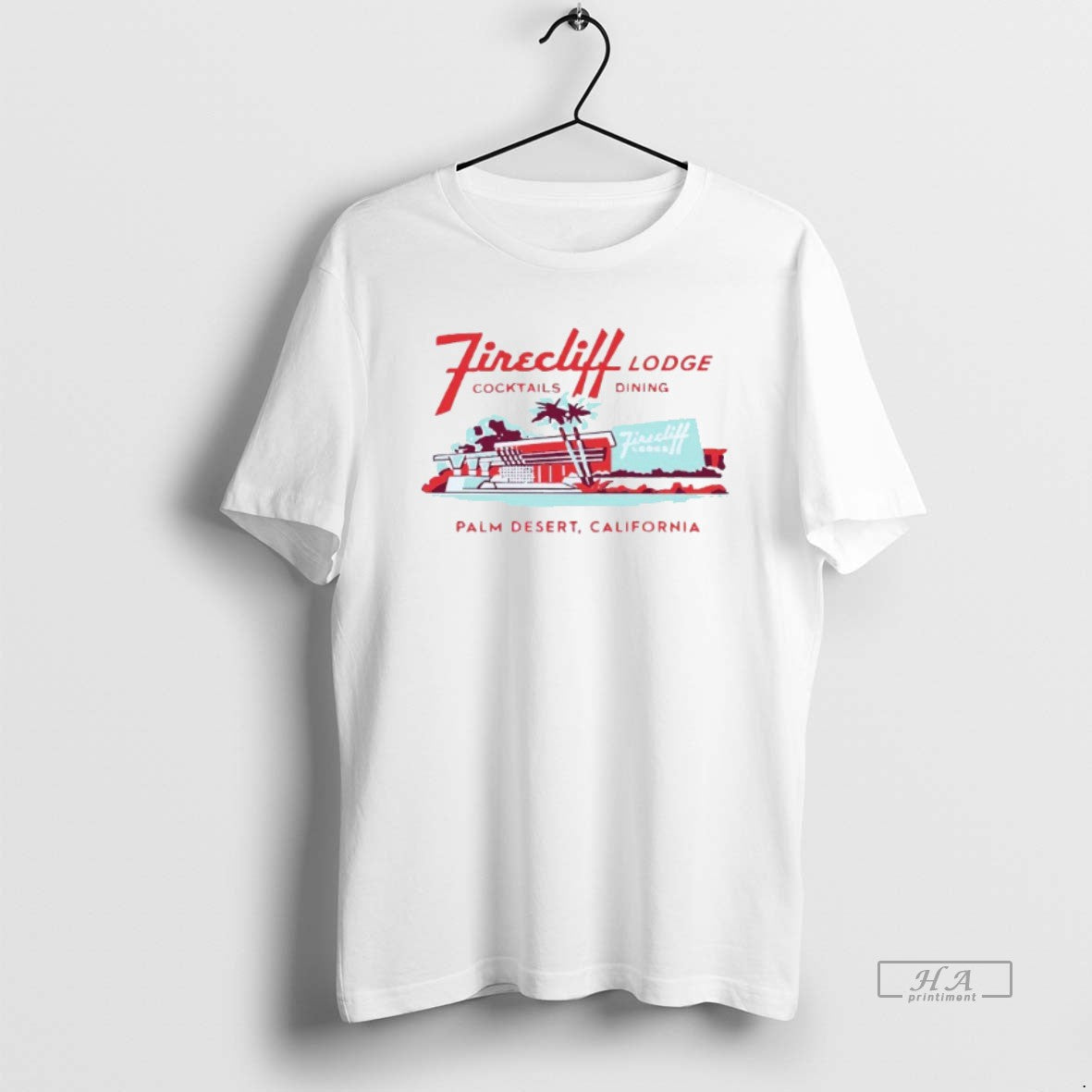 Trendy Firecliff Lodge Hotel Cocktail Dining Palm Desert Springs Ca Mens White Tee