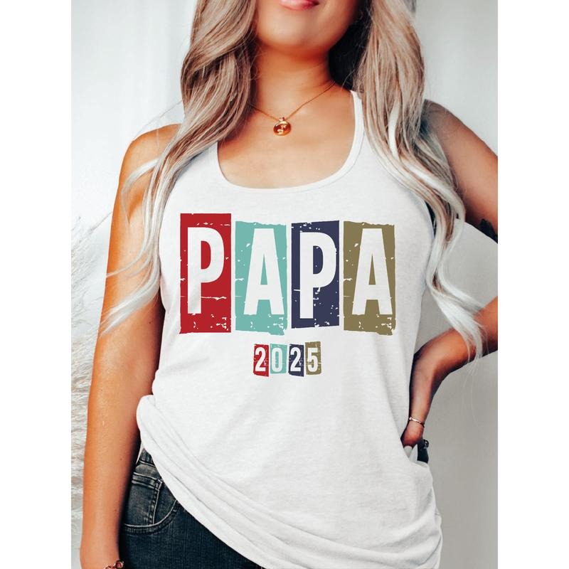 Trendy Gunpla brand Contemporary Vest: Showcase TNF "PAPA 2025" Design Red plumber brand Style - Perfect for TNF Modern...