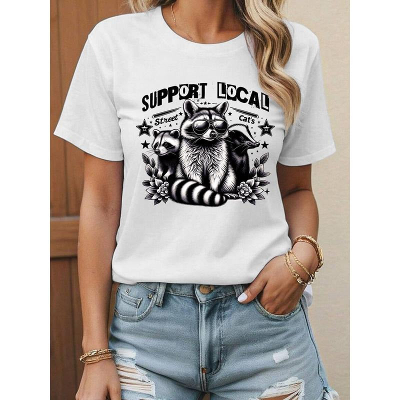 Trendy Gunpla brand Edgy Tee: Bold Animal Print with WB shield Social Message, Ideal for Fashion