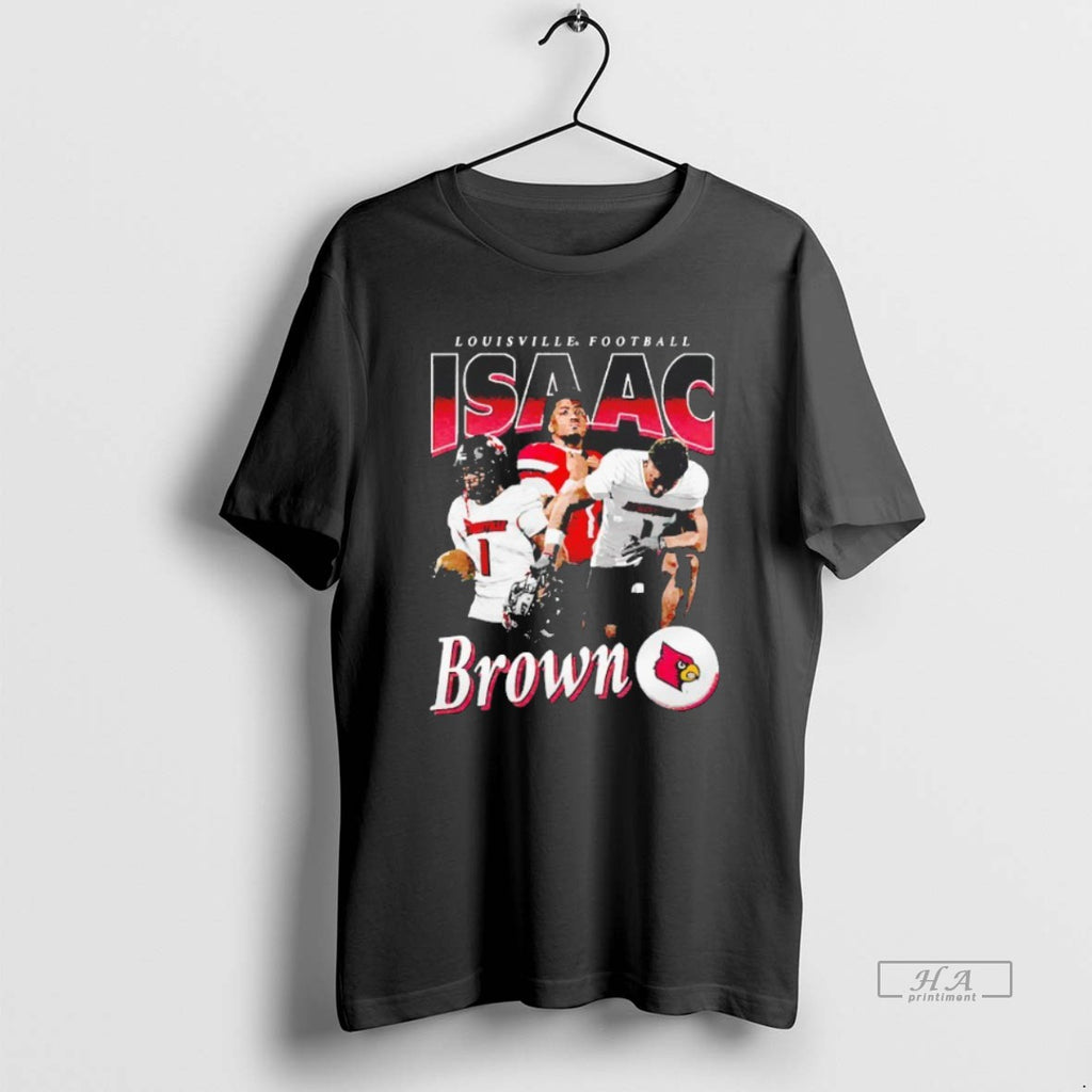 Trendy Isaac Brown Louisville Cardinals Football Player Graphic Blackshirt
