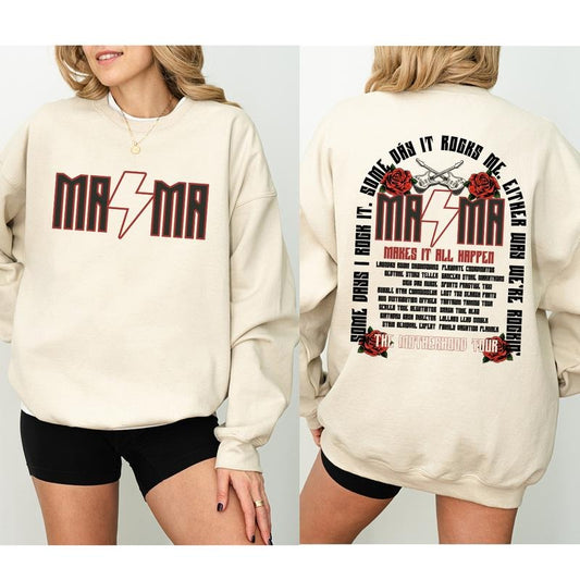 Trendy Mama Rock Shirt Sweatshirt Hoodie, Mama Tour Shirt, Funny Motherhood Shirt, Mothers Day Gift, Cool Trendy Mom Gifts,