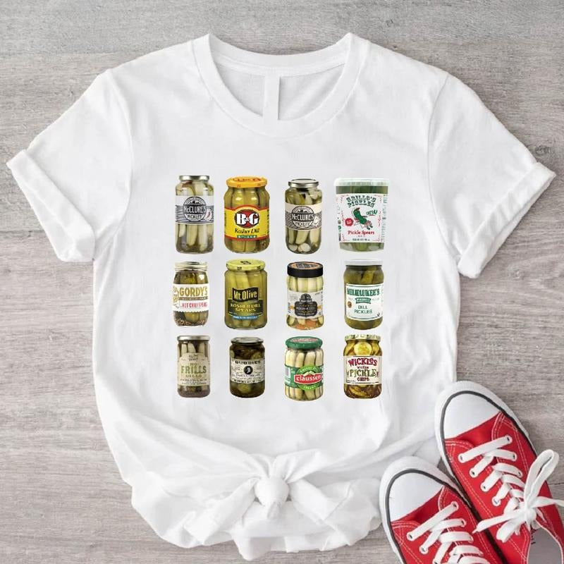 Trendy Pickle Jars Shirt, Dill Pickle Cucumber T-Shirt, Unisex Canning Season Tee, Pickle Lover Gift Shirt, Canning Food Short Sleeve.