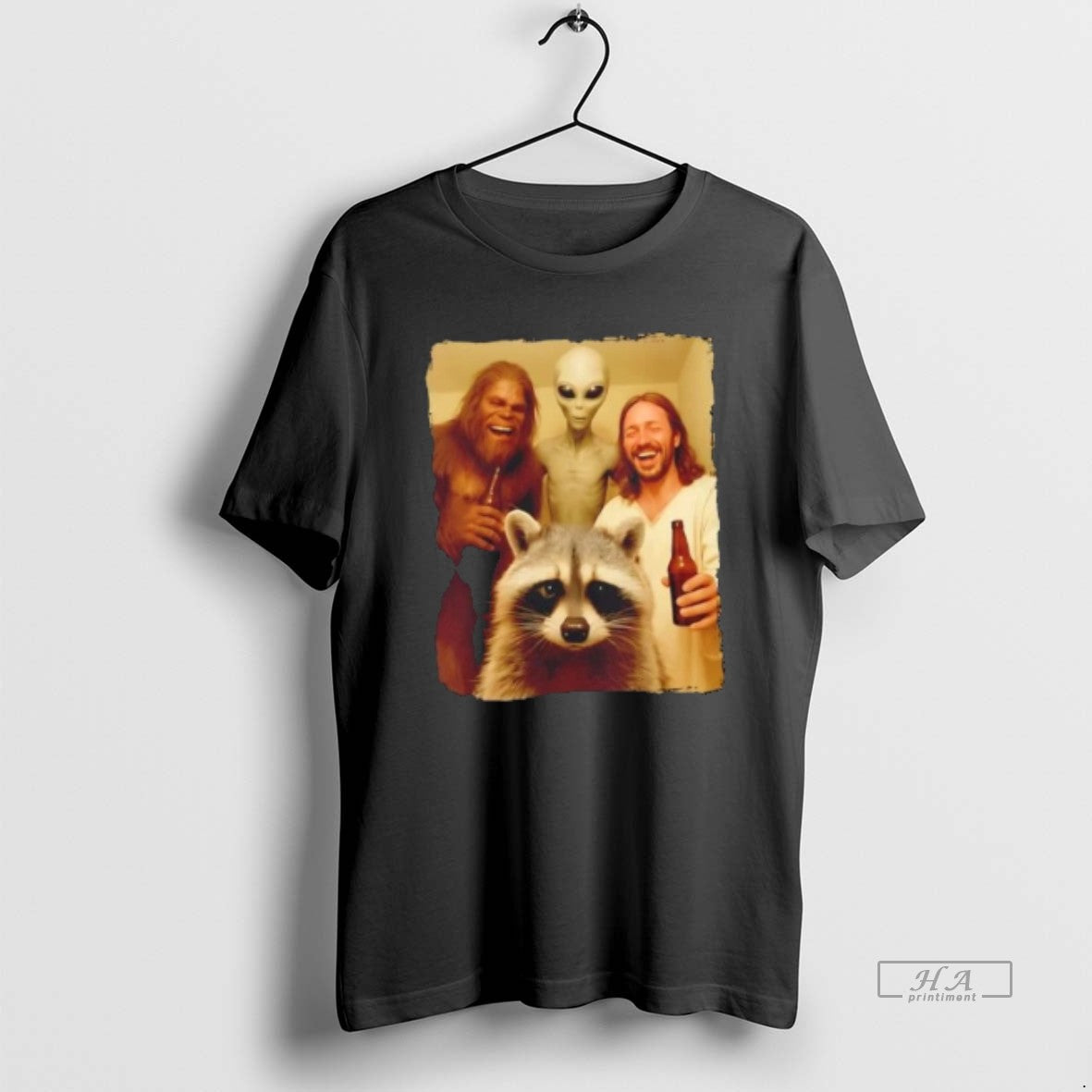 Trendy Raccoon Selfie Bigfoot Jesus Alien