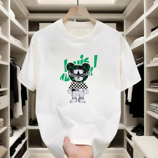 Trendy Streetwear Pure Cotton T - shirt for Youth | Cool Bear Print for Casual Hangouts