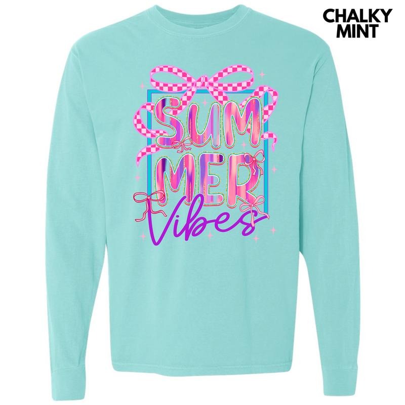 Trendy Summer Vibes Long Sleeve Comfort Colors T-Shirt 'NLB' Hoodie, Sweatshirt | DripVista.com