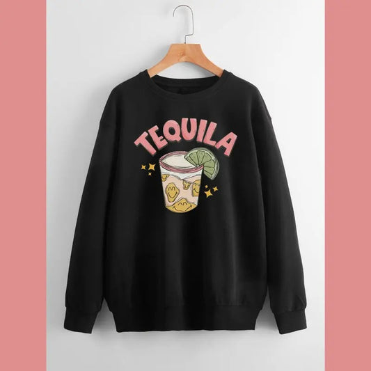 Trendy Tequila Sweatshirt - 4 Color Options - Trippy Tequila Lover Crewneck Hoodie