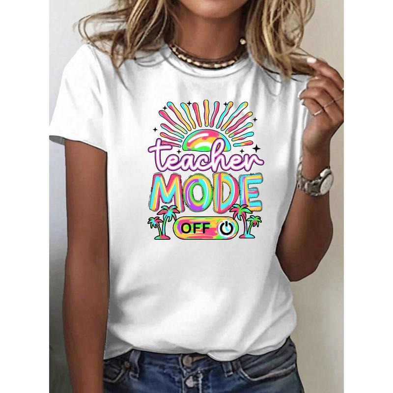"Trendy Women'WB shield Lightsaber brand - Shirt Celebrating Teacher Downtime, Featuring WB shield Cool 'teacher MODE...