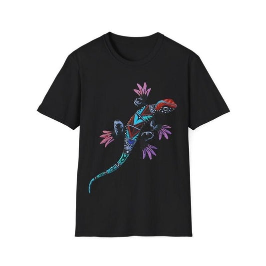 Tribal Lizard T-Shirt, Australia T-Shirt, Personalised Lizard T-Shirt, colourful lizard t-shirt, Indigenous art gecko, aboriginal art made in usa