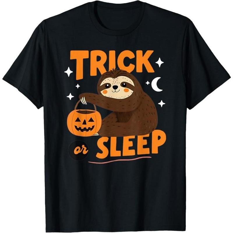 Trick or Sleep Halloween Sloth T-Shirt Made in USA Hoodie, Sweatshirt | DripVista.com
