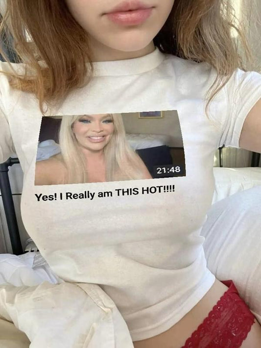 Trisha Paytas Baby Tee Trashy Bimbo Shirt, Iconic Y2K Aesthetic Vintage 90s Baby Tee, Trisha Paytas Crying Trashy Y2K Coquette