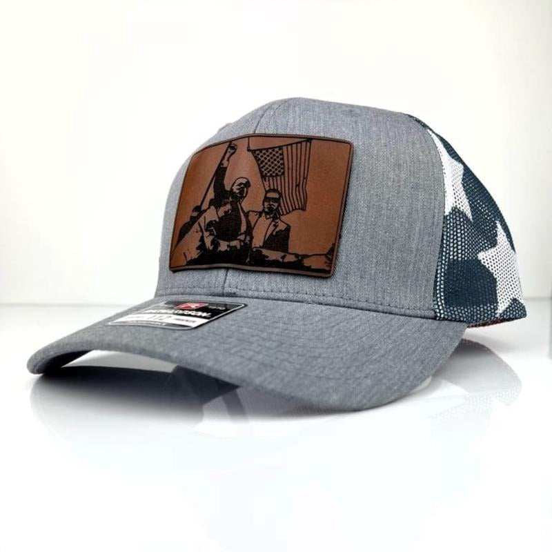 Triumphant Trump Hat Richardson 6 panel Trucker Hat Custom Leather Patch T-Shirts, Hoodie, Sweatshirt | DripVista.com