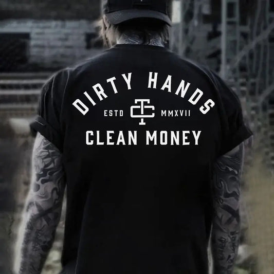 Troll Co Work Hard Dirty Hands Clean Money T-shirt Sweatshirt Hoodie, Trending Mechanic Unisex Shirt, Back Side Printed Workwear Streetwear, ESTD MMXVII