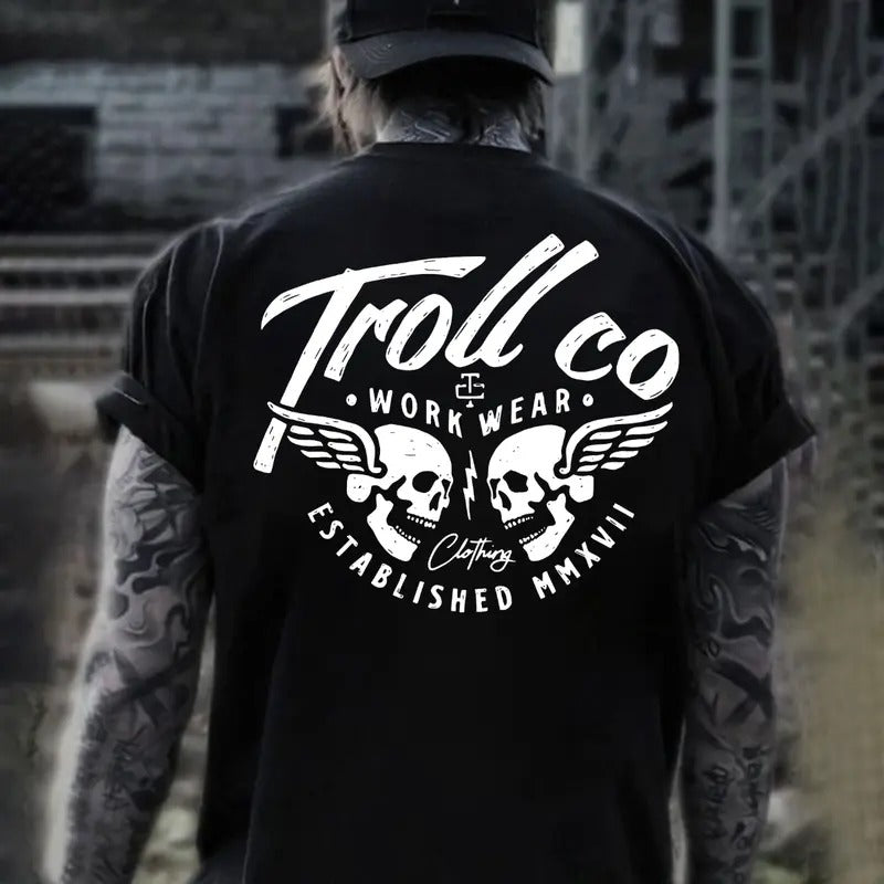 Troll Co Workwear T-shirt Sweatshirt Hoodie, Trending Mechanic Unisex Shirt, Back Side Printed Streetwear