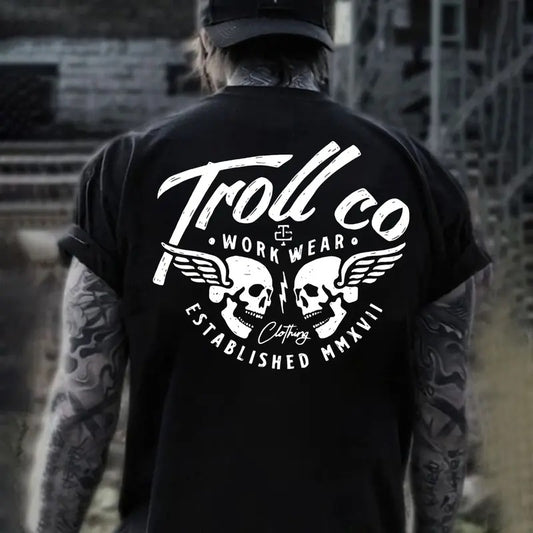Troll Co Workwear T-shirt Sweatshirt Hoodie, Trending Mechanic Unisex Shirt, Back Side Printed Streetwear