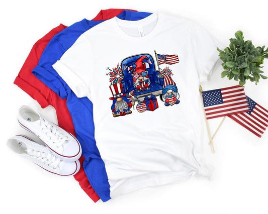 Truck And Gnomes Shirt 4th Of July Shirt Independence Day Shirt Memorial Shirt Patriotic Usa Gift Gift For 4th Of July Crew