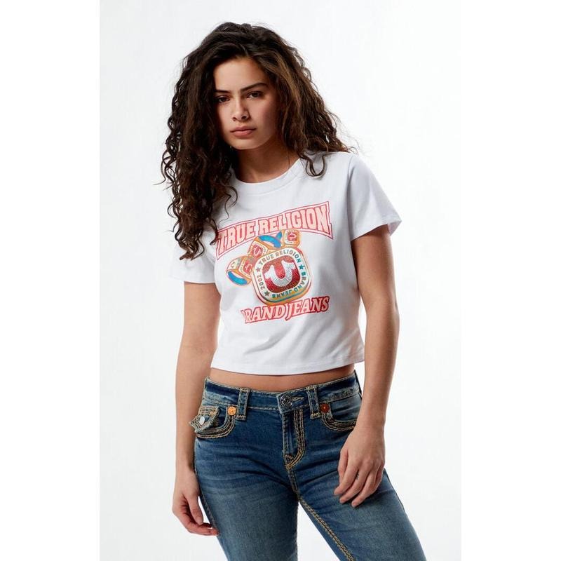 True Religion Women's Crystal Ring Baby T-Shirt Hoodie, Sweatshirt | DripVista.com