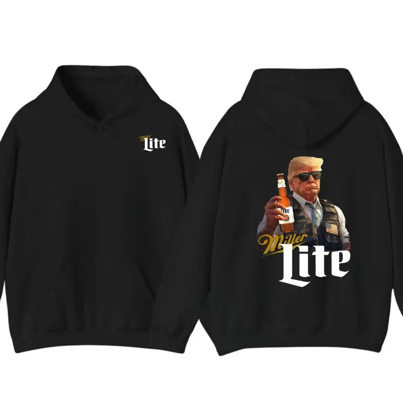 Trum MAGA Cheers With Lite Beer Hoodies, T-Shirt, Chillin Like Trum, Lite Beer Lover Sweatshirt | DripVista.com