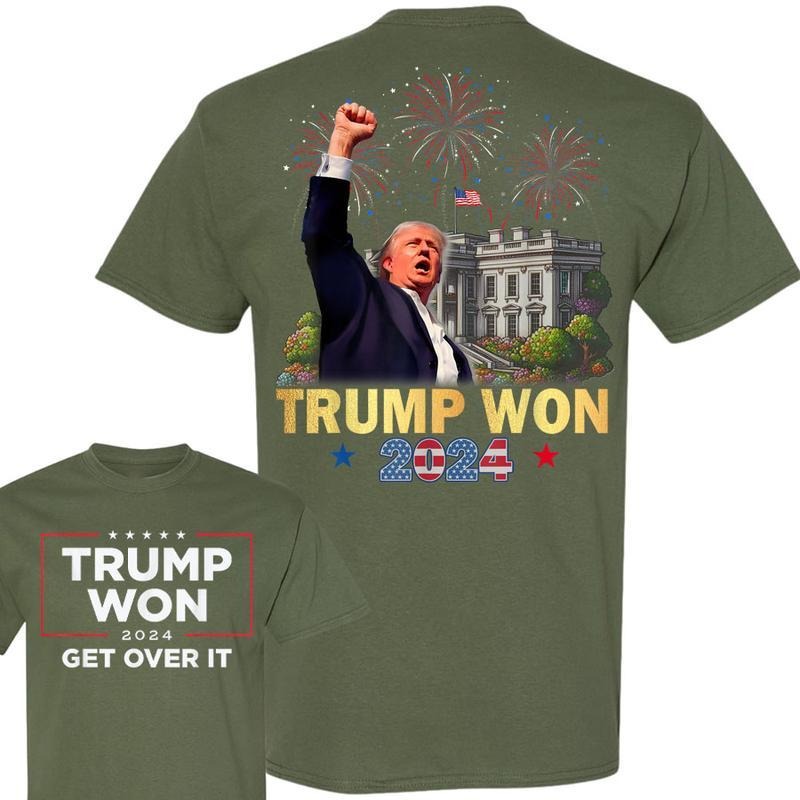 Trum Won 2024 President 47th Of White House T-Shirt, Trum Won Get Over It 2024 T-Shirt, Wins Inauguration 47, US...